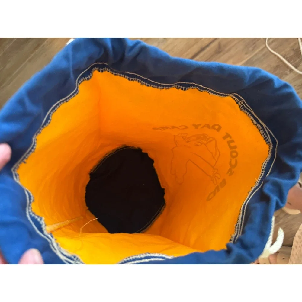 Vintage‎ Cub Scout Day Camp Drawstring Bag Yellow Blue Harvey Cartoons